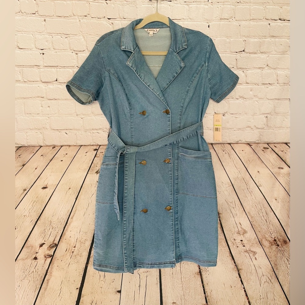 🆕 Nanette Lepore Size 4 Denim Stretch Classic Modest Stretch Dress
